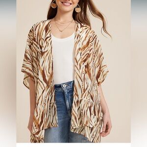Maurice’s zebra kimono one size.